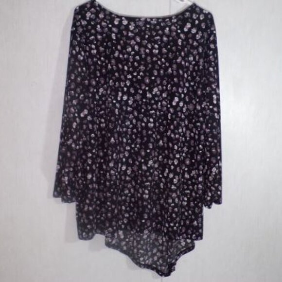 Cato Est 1946 Womens Tunic Top 22/24W Asymmetrical Hem Stretch Long Sleeve - Picture 2 of 5